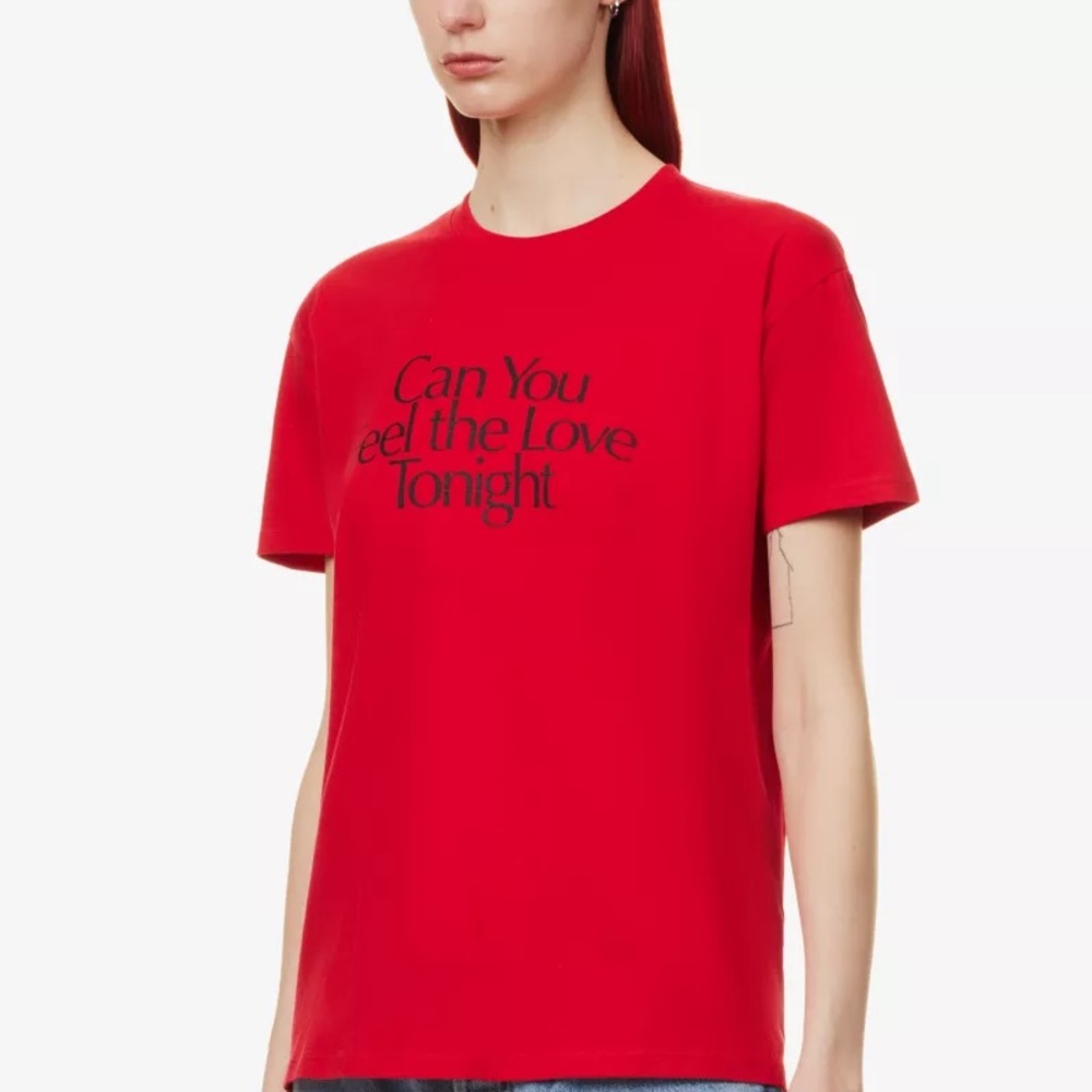 Can You Feel The Love Tonight organic-cotton T-shirt size M Christopher Kane